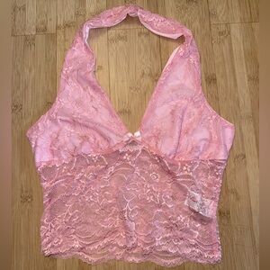 Pink Lace Halter Top